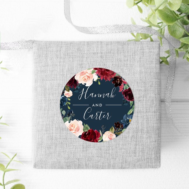 Adesivo Redondo Radiant Bloom | Casamento De Ferro Botânico (Criador carregado)