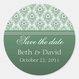Adesivo Redondo Radiant Glam Damask Save the Date Stickers