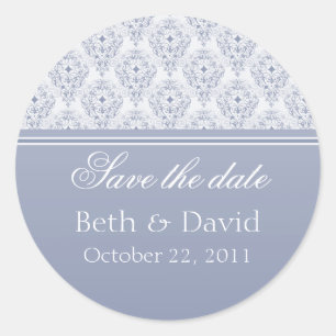 Adesivo Redondo Radiant Glam Damask Save the Date Stickers