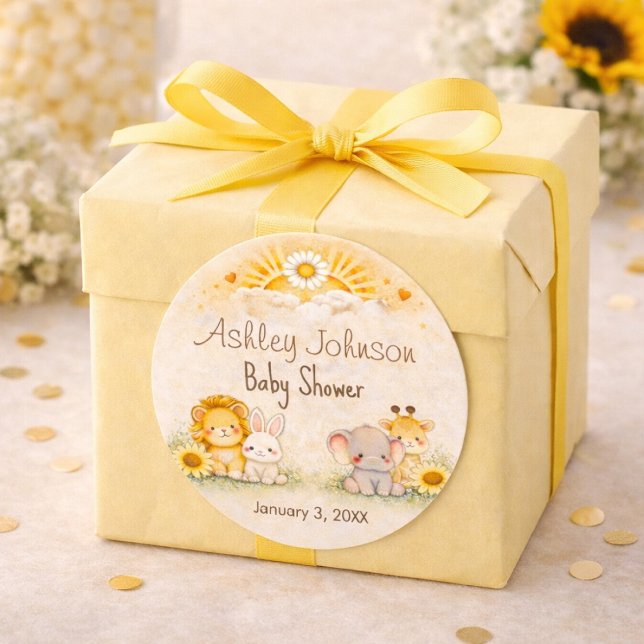 Adesivo Redondo Radiant Safari Sun Jungle Emblem (Criador carregado)