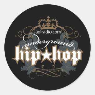 Adesivo Redondo Rádio de AOL - hip-hop subterrâneo