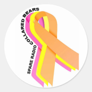 Adesivo Redondo Rádio de reposição ursos colocados um colar!