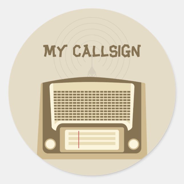 Adesivo Redondo Rádio Ham (Frente)