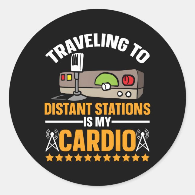 Adesivo Redondo Rádio Ham, Rádio Amateur E Rádio Ham (Frente)