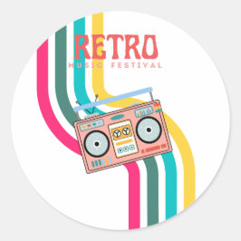 Adesivo Redondo Rádio Retro