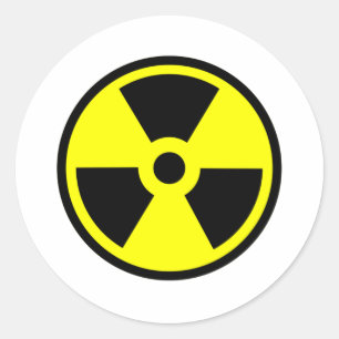 Adesivo Redondo Radioactive Yellow And Black Symbol