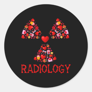 Adesivo Redondo Radiologia Corações de São Valentim Fofos Radiolog