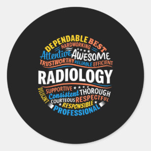 Adesivo Redondo Radiologia divertida semana do técnico de radiação