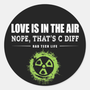 Adesivo Redondo Radiologia engraçada, Nope que é C Diff