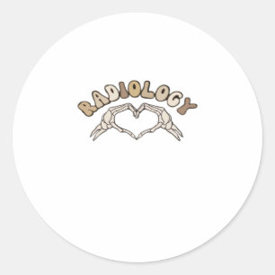 Adesivo Redondo Radiologia Esqueleto Mãos Cardíacas Clássicas