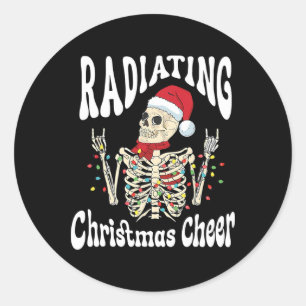 Adesivo Redondo Radiologia Irradiando Alegria de Natal Técnico de 