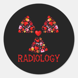 Adesivo Redondo Radiologia Namorados Coração Radiologista Radiolog