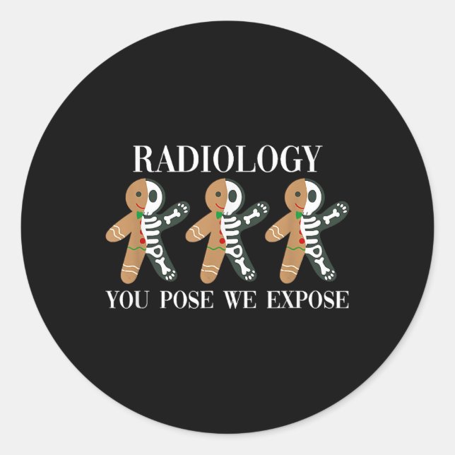 Adesivo Redondo Radiologia Que Você Pose Expormos Gengerpão Esquel (Frente)