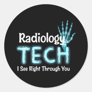 Adesivo Redondo Radiologia Tech Humor X Ray