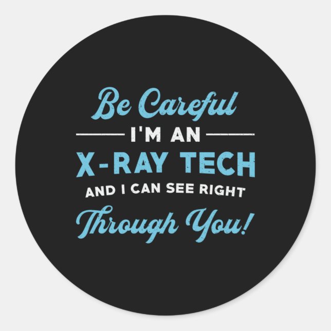 Adesivo Redondo Radiologia Tech Sou radiologista de raios X (Frente)