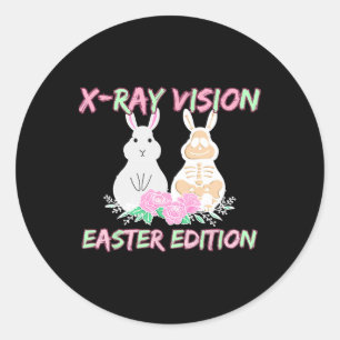Adesivo Redondo Radiologia Tech Xray Vision Páscoa Edition Bunny E
