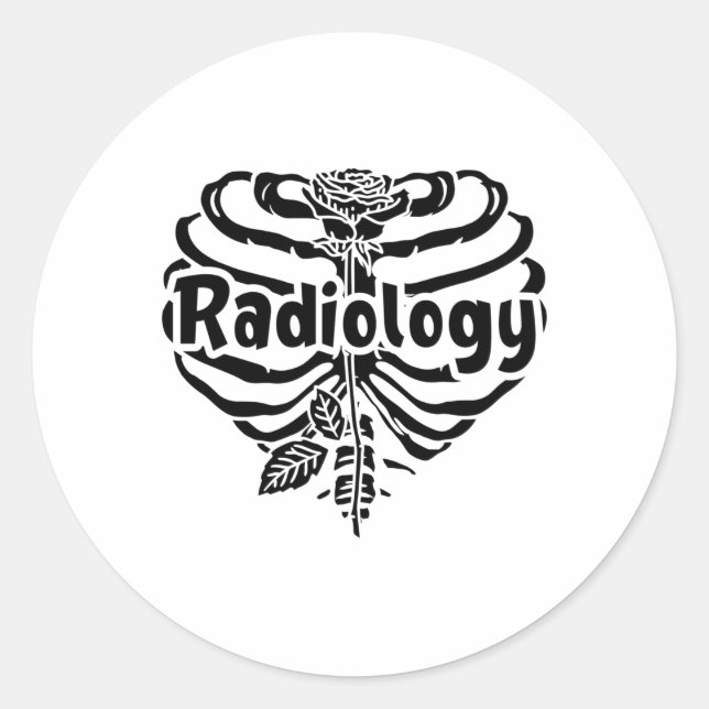 Adesivo Redondo Radiologia Tecnologia Enfermeira Enfermeira Flor X (Frente)