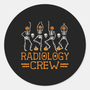 Adesivo Redondo Radiologia Tripulante Dançando Esqueleto Trombofle