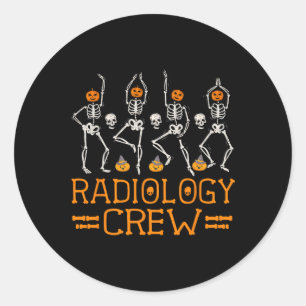 Adesivo Redondo Radiologia Tripulante Dançando Esqueleto Trombofle