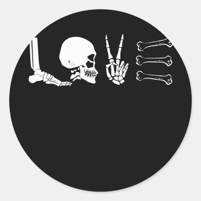 Adesivo Redondo Radiologia Vida Ama Palavras Ósseas (Frente)