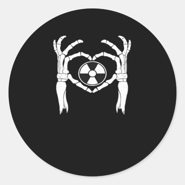 Adesivo Redondo Radiologia X-Ray Tech Coração Formatação Mãos D (Frente)