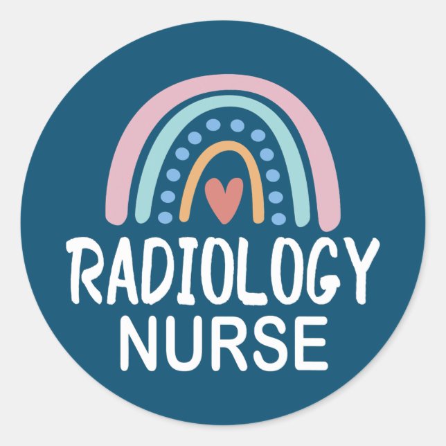 Adesivo Redondo Radiology Nurse Leopard RN interventional (Frente)