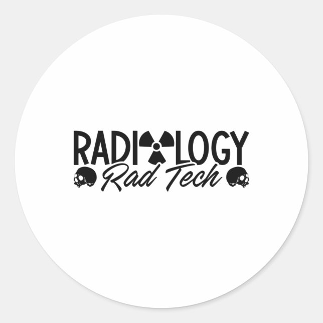 Adesivo Redondo Radiology Tech Rad Medicine Xray Technologist (Frente)