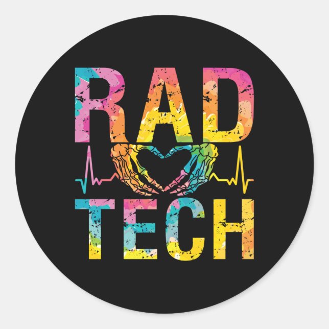 Adesivo Redondo Radiology Tech Rad Tech Medicine Technologist Xray (Frente)