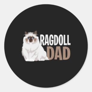 Adesivo Redondo Ragdoll Cat Pai Engraçado Proprietário de Gatos Am