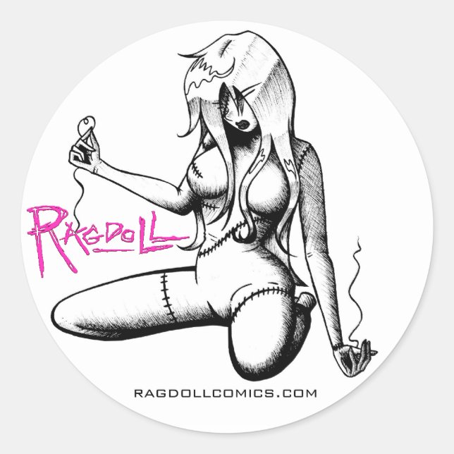 Adesivo Redondo Ragdoll Sticker (Frente)