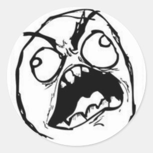 Adesivo Redondo Rage Face