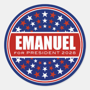 Adesivo Redondo Rahm Emanuel para Presidente 2028