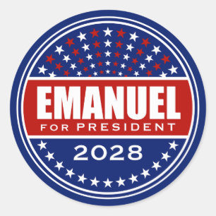 Adesivo Redondo Rahm Emanuel Presidente 2028