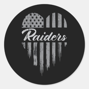 Adesivo Redondo Raiders Heart Name Men Women Girl