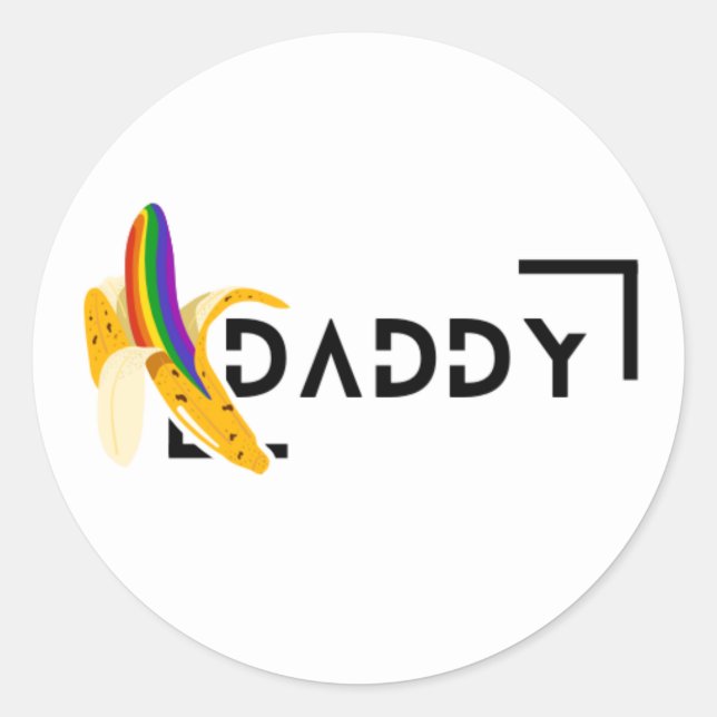 Adesivo Redondo Rainbow Banana - Pai - Orgulho gay (Frente)