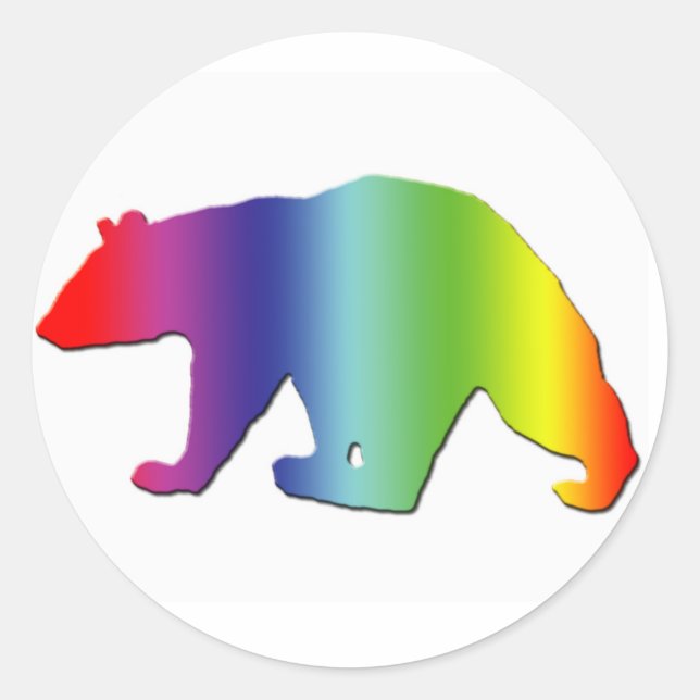 Adesivo Redondo Rainbow Bear (Frente)