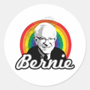 Adesivo Redondo Rainbow Bernie - Política LGBT -