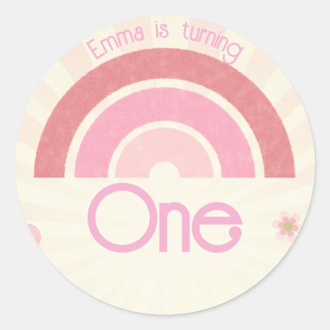 Adesivo Redondo Rainbow Birthday (Frente)