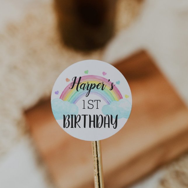 Adesivo Redondo Rainbow Birthday Sticker (Criador carregado)
