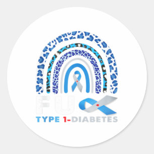 Adesivo Redondo Rainbow Blue Cinza Fbon Fck Tipo 1 Diabetes