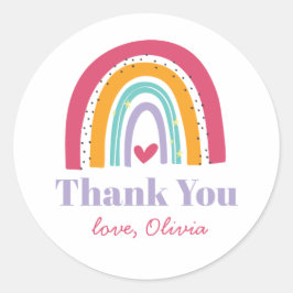 Adesivo Redondo Rainbow Bright Birthday Obrigado Por