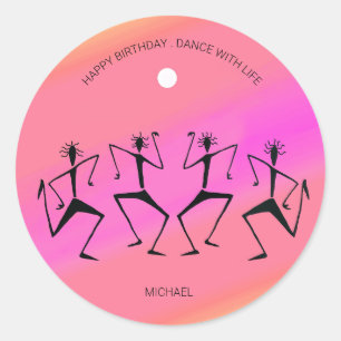 Adesivo Redondo Rainbow Celebration Dance Sticker