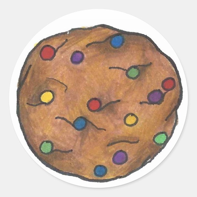 Adesivo Redondo Rainbow Chocolate Chip Cookie Foodie Pride Baking (Frente)