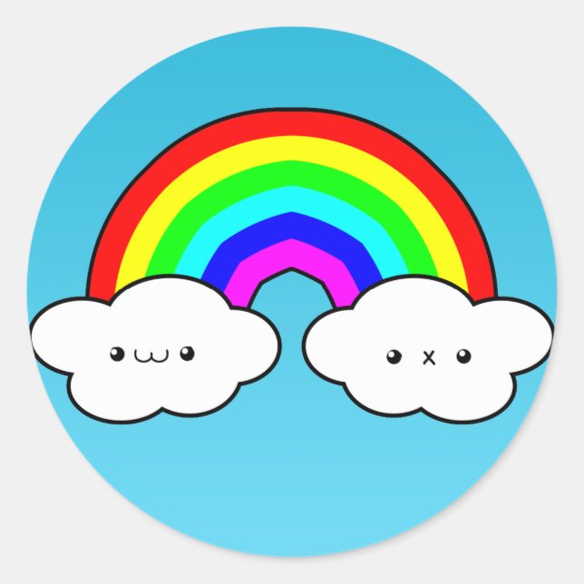 Adesivo Redondo Rainbow Cloud Sticker (Frente)