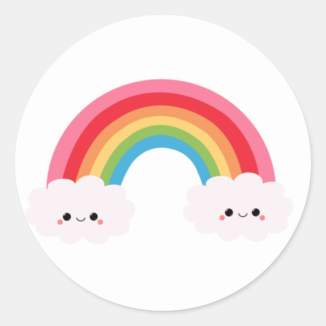 Adesivo Redondo Rainbow Cloud Stickers (Frente)