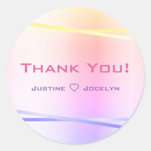 Adesivo Redondo Rainbow Colors Gradient Simple Ombro Obrigado Etiq