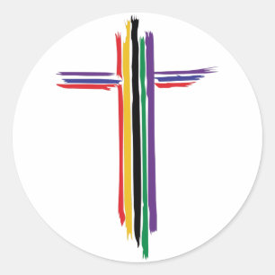 Adesivo Redondo Rainbow Cross