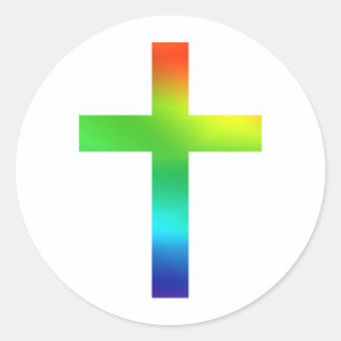 Adesivo Redondo Rainbow Cross