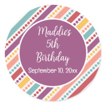 Rainbow Does & Stripes Girl Aniversário