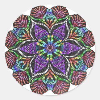 Adesivo Redondo Rainbow Doily Mosaic